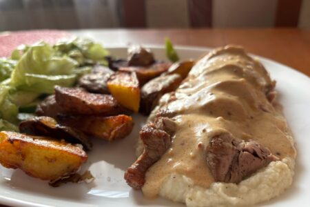 obiad, polędwiczki, sos musztardowy, puree, pornfoof, comfortfood